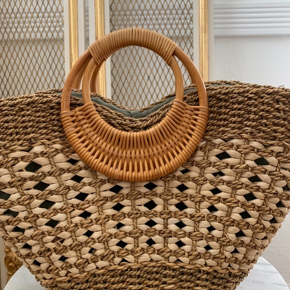 XSetmar Straw Bag Lined Multi Color - Picture 2 of 10